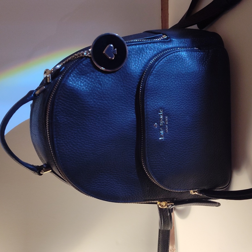 Kate Spade Black Backpack genuine leather excellent condition I added the Kate S